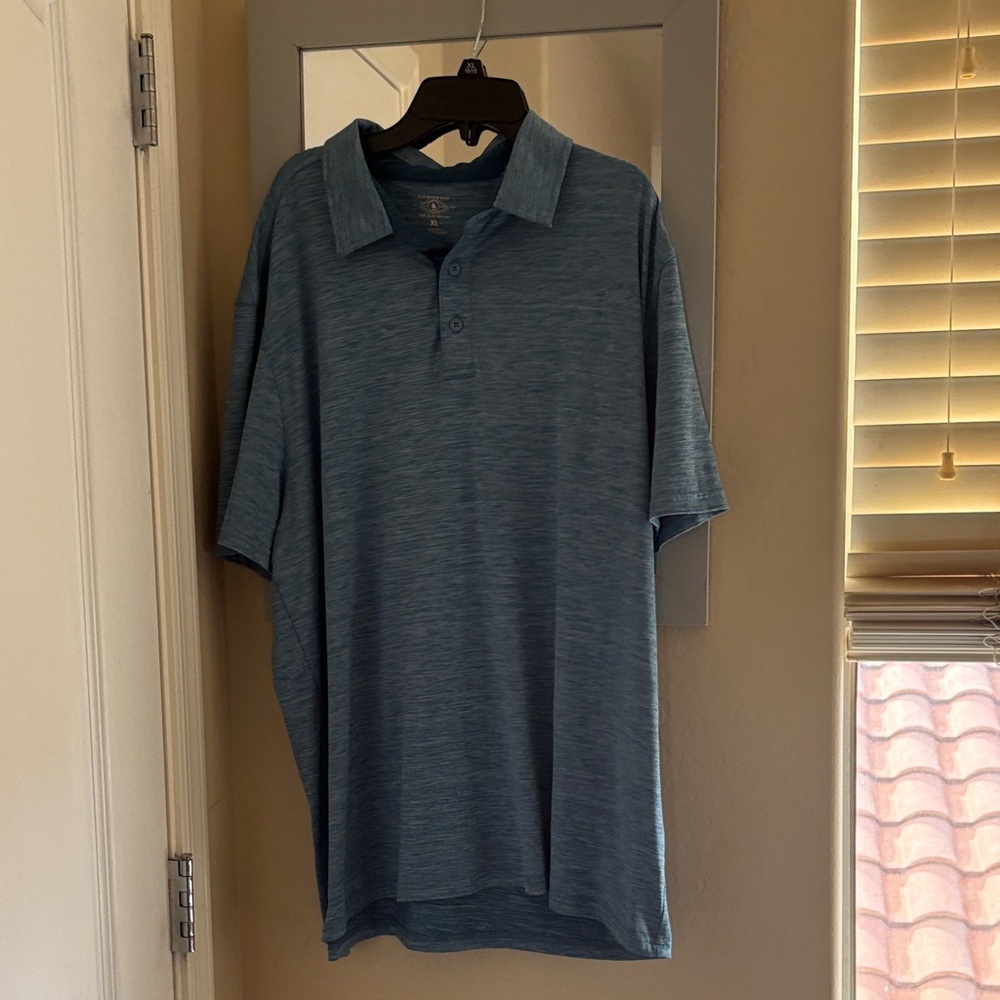 G.H. Bass & Co. Heathered Blue Polo Shirt